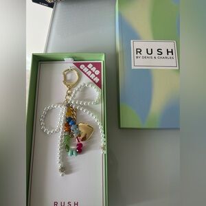 Viral RUSH Pearl Bow Beaded Keychain Bag Charm